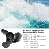 Upgrade Aluminum Outboard Boat Props fit Mercury Engines 40-140HP 15 Spline Tooth,RH